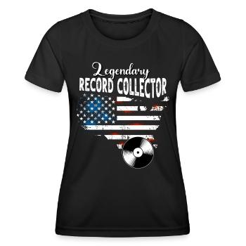Plattensammler US - Frauen Funktions-T-Shirt - Schwarz - Vorne - AI Model Female 172 light (172cm)