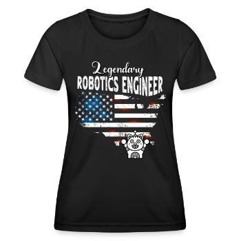 Robotikingenieur US - Frauen Funktions-T-Shirt - Schwarz - Vorne - AI Model Female 172 light (172cm)