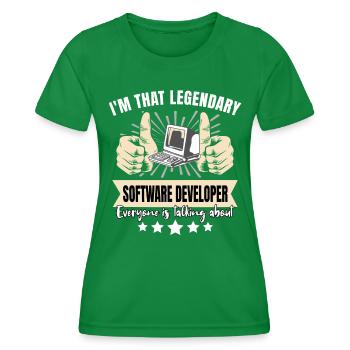Legendary Software Developer - Women's Functional T-Shirt - kelly green - Front - AI Model Female 172 dark (172cm)