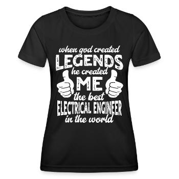 Légende du meilleur ingénieur électricien - T-shirt sport Femme - noir - Devant - AI Model Female 172 light (172cm)