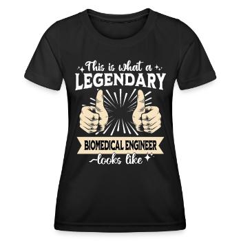 Ingénieur biomédical légendaire - T-shirt sport Femme - noir - Devant - AI Model Female 172 light (172cm)