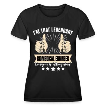 Ingénieur biomédical légendaire - T-shirt sport Femme - noir - Devant - AI Model Female 172 light (172cm)