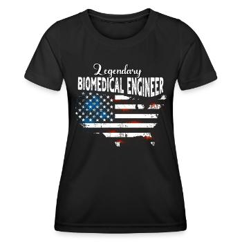 Ingénieur biomédical US - T-shirt sport Femme - noir - Devant - AI Model Female 172 light (172cm)