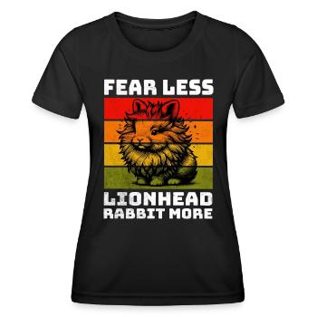 Lapin Tête de Lion Löwenkopfkaninchen - T-shirt sport Femme - noir - Devant - AI Model Female 172 light (172cm)