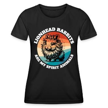 Funny Lion Head Rabbit Sayings - Women's Functional T-Shirt - black - Front - AI Model Female 172 light (172cm)