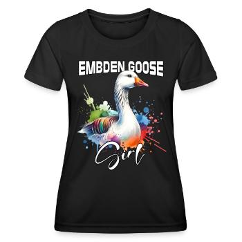 Embden Oie Fille Emdengans - T-shirt sport Femme - noir - Devant - AI Model Female 172 light (172cm)