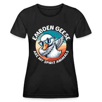 Dictons drôles d’Emdengans - T-shirt sport Femme - noir - Devant - AI Model Female 172 light (172cm)
