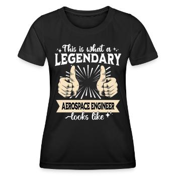 Legendary aeronautical engineer - Women's Functional T-Shirt - black - Front - AI Model Female 172 light (172cm)
