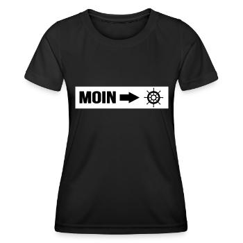 Seebär Küste Nordsee Kapitän moin moin Küstenkind - Frauen Funktions-T-Shirt - Schwarz - Vorne - AI Model Female 172 light (172cm)