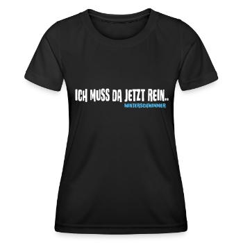 Winterschwimmer will Eisbaden Kälteresistent - Frauen Funktions-T-Shirt - Schwarz - Vorne - AI Model Female 172 light (172cm)