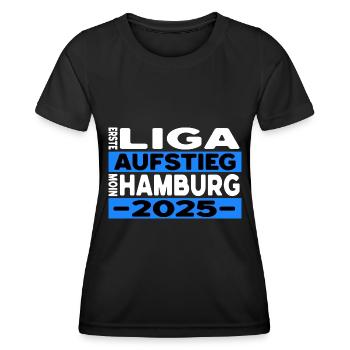 Hamburg 1.Liga Aufstieg 2025 - Frauen Funktions-T-Shirt - Schwarz - Vorne - AI Model Female 172 light (172cm)