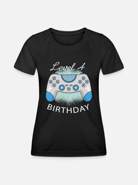 Level 4 Birthday Play Birthday Present - Women's Functional T-Shirt - black