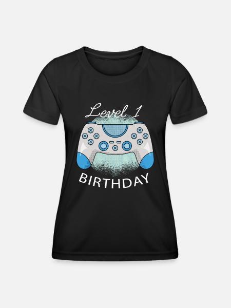 Level 1 Birthday Play Birthday Present - Women's Functional T-Shirt - black