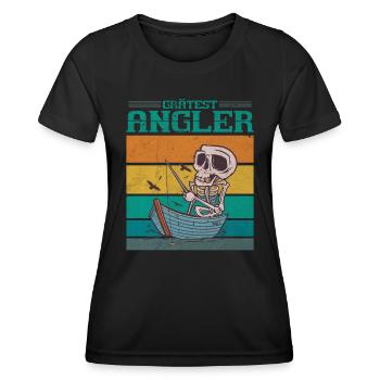 Grätest Angler Lustiges Angelliebhaber Wortspiel - Frauen Funktions-T-Shirt - Schwarz - Vorne - AI Model Female 172 light (172cm)
