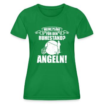 Ruhestand Angler Opa Pläne Angelliebhaber Geschenk - Frauen Funktions-T-Shirt - Kelly Green - Vorne - AI Model Female 172 dark (172cm)