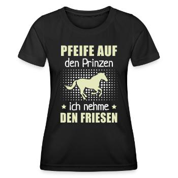 Pfeife Prinzen Nehme Friesen Pferderassen Geschenk - Frauen Funktions-T-Shirt - Schwarz - Vorne - AI Model Female 172 light (172cm)