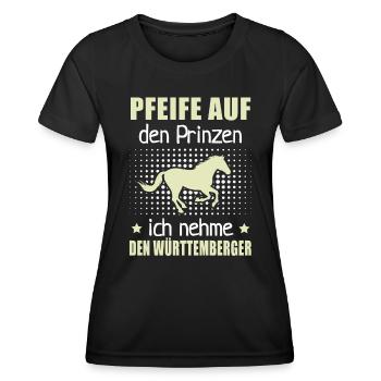 Pfeife Prinzen Nehme Württemberger Pferderassen - Frauen Funktions-T-Shirt - Schwarz - Vorne - AI Model Female 172 light (172cm)
