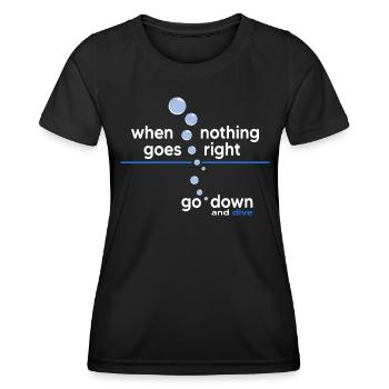 Diver Oxygen Apnea Diving Dive Time - Women's Functional T-Shirt - black - Front - AI Model Female 172 light (172cm)