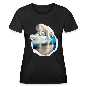 Un ours polaire blanc sur la banquise ours blanc - T-shirt sport Femme - noir - Devant - AI Model Female 172 light (172cm)