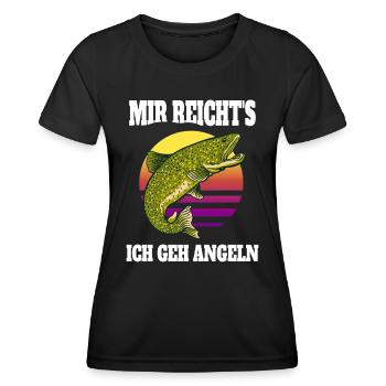 Lustige Angler Sprüche Mir reichts ich gehe Angeln - Frauen Funktions-T-Shirt - Schwarz - Vorne - AI Model Female 172 light (172cm)