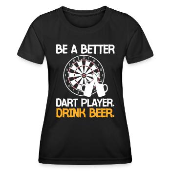Bier Und Dart Kneipen Dartspieler Dartverein - Frauen Funktions-T-Shirt - Schwarz - Vorne - AI Model Female 172 light (172cm)