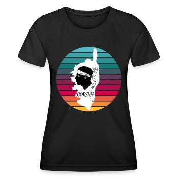 Corse France avec tête de pirate Corse - T-shirt sport Femme - noir - Devant - AI Model Female 172 light (172cm)