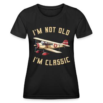 I'm not Old I'm Cassic Vintage Plane Airplane - Women's Functional T-Shirt - black - Front - AI Model Female 172 light (172cm)