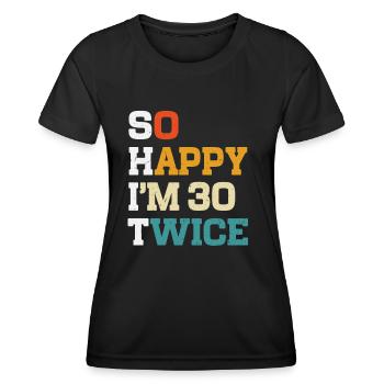 60 Birthday 60 years Born in 1963 - Women's Functional T-Shirt - black - Front - AI Model Female 172 light (172cm)