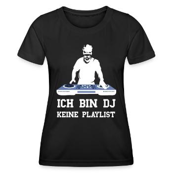 Ich bin DJ keine Playlist lustige DJ Musik Sprüche - Frauen Funktions-T-Shirt - Schwarz - Vorne - AI Model Female 172 light (172cm)