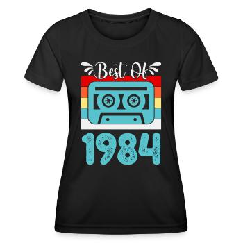 Best Of the Year 1984 Retro Music Cassette - Women's Functional T-Shirt - black - Front - AI Model Female 172 light (172cm)