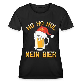 Ho Ho Hol mir ein Bier lustige Weihnachten Sprüche - Frauen Funktions-T-Shirt - Schwarz - Vorne - AI Model Female 172 light (172cm)
