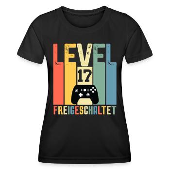 Level 17 ist freigeschaltet Geburtstag 17 Jahre - Frauen Funktions-T-Shirt - Schwarz - Vorne - AI Model Female 172 light (172cm)