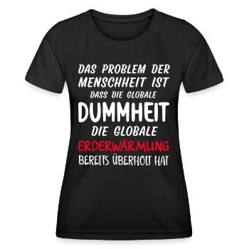 Das Problem der Menschheit Klimaschutz Erwärmung - Frauen Funktions-T-Shirt - Schwarz - Vorne - AI Model Female 172 light (172cm)