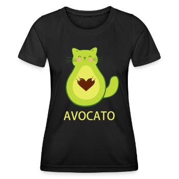 A funny avocado cat funny Avocato Cat - Women's Functional T-Shirt - black - Front - AI Model Female 172 light (172cm)