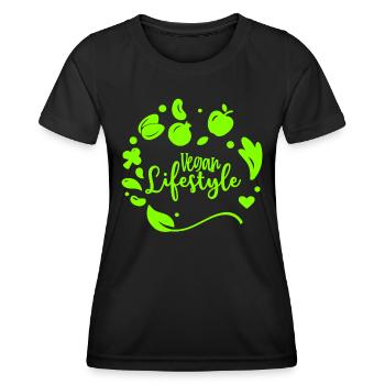 Vegan lifestyle Veganer Lebensstil Vegetarisch - Frauen Funktions-T-Shirt - Schwarz - Vorne - AI Model Female 172 light (172cm)