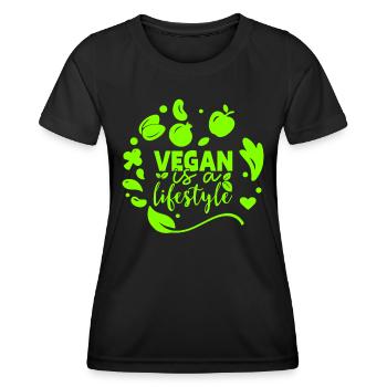 Vegan lifestyle Veganer Lebensstil Vegetarisch - Frauen Funktions-T-Shirt - Schwarz - Vorne - AI Model Female 172 light (172cm)