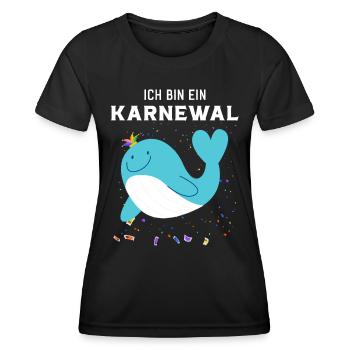 Ich bin ein Karnewal ein lustiger Karneval Wal - Frauen Funktions-T-Shirt - Schwarz - Vorne - AI Model Female 172 light (172cm)
