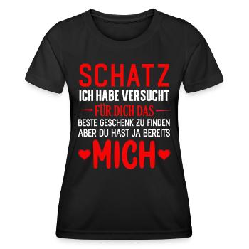 Lustige Liebe und Schatz Sprüche - Frauen Funktions-T-Shirt - Schwarz - Vorne - AI Model Female 172 light (172cm)