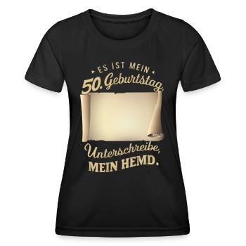 50 Geburtstag Mann Frau 50 Jahre 1974 Deko - Frauen Funktions-T-Shirt - Schwarz - Vorne - AI Model Female 172 light (172cm)