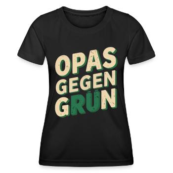 OPAS GEGEN GRÜN Grüne nein Danke - Frauen Funktions-T-Shirt - Schwarz - Vorne - AI Model Female 172 light (172cm)