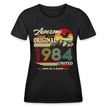 Original 1984 Vintage Vintage Retro Birthday - Women's Functional T-Shirt - black - Front - AI Model Female 172 light (172cm)