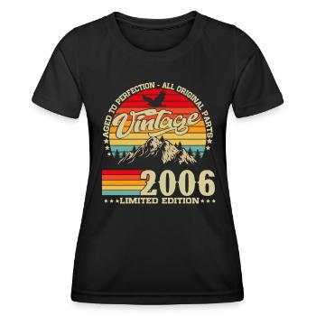 Vintage 2006 Vintage Birthday Gift Retro - Women's Functional T-Shirt - black - Front - AI Model Female 172 light (172cm)