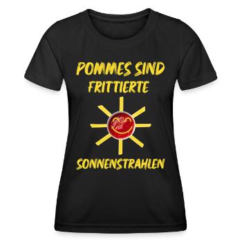 Pommes sind frittierte Sonnenstrahlen die Sonne - Frauen Funktions-T-Shirt - Schwarz - Vorne - AI Model Female 172 light (172cm)