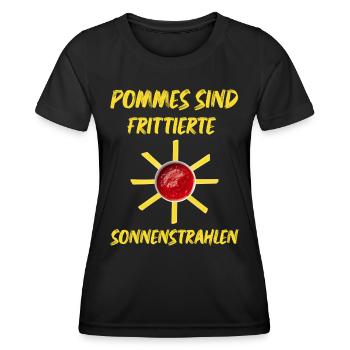 Pommes sind frittierte Sonnenstrahlen die Sonne - Frauen Funktions-T-Shirt - Schwarz - Vorne - AI Model Female 172 light (172cm)