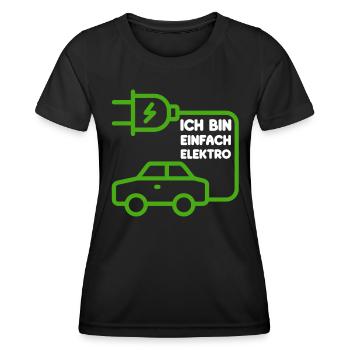 Ich bin einfach Elektro lustige Elektroauto Spruch - Frauen Funktions-T-Shirt - Schwarz - Vorne - AI Model Female 172 light (172cm)
