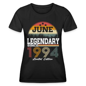 Legends est né en juin 1994 - T-shirt sport Femme - noir - Devant - AI Model Female 172 light (172cm)