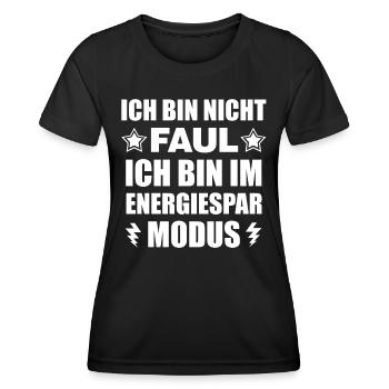 Ich bin nicht Faul ich bin im Energiesparmodus - Frauen Funktions-T-Shirt - Schwarz - Vorne - AI Model Female 172 light (172cm)