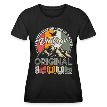 Original 2006 Vintage Jahrgang Geburtstag Retro - Frauen Funktions-T-Shirt - Schwarz - Vorne - AI Model Female 172 light (172cm)