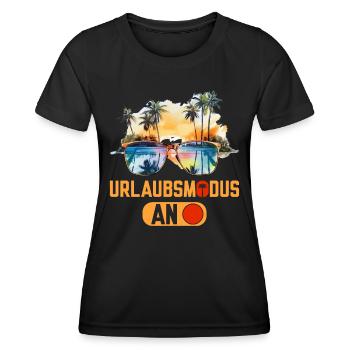 Urlaubsmodus an lustige Urlaub Sprüche - Frauen Funktions-T-Shirt - Schwarz - Vorne - AI Model Female 172 light (172cm)