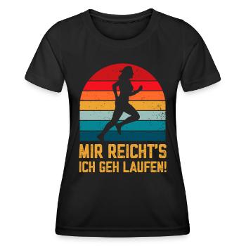 Mir reichts ich geh Laufen lustige Sport Sprüche - Frauen Funktions-T-Shirt - Schwarz - Vorne - AI Model Female 172 light (172cm)